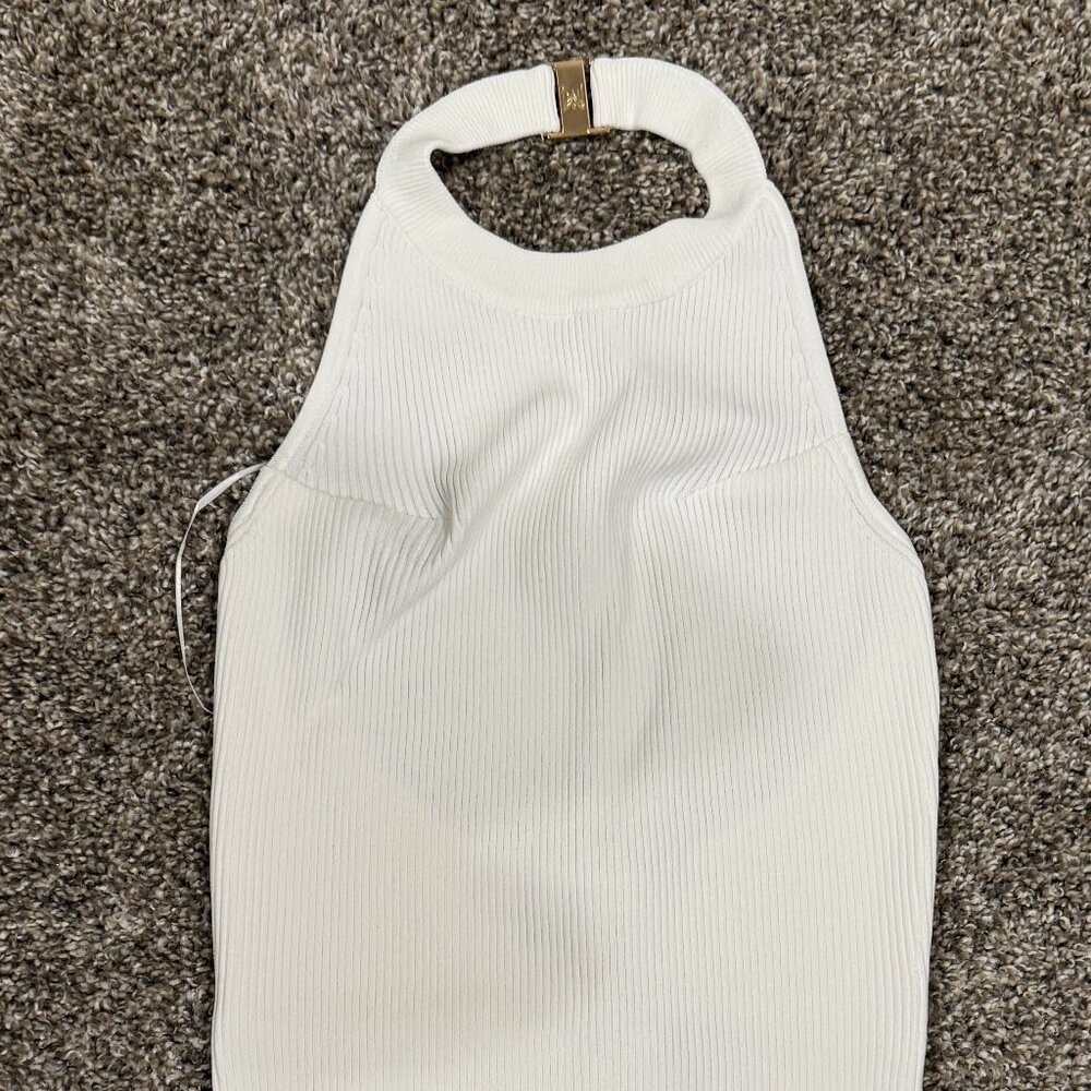 Milly Metal Neck Halter Top Size P